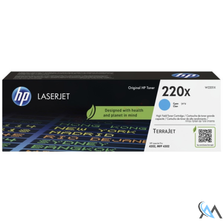 Original HP W2201X/220X Tonerkartusche cyan High-Capacity, 5.500 Seiten ISO/IEC 19798