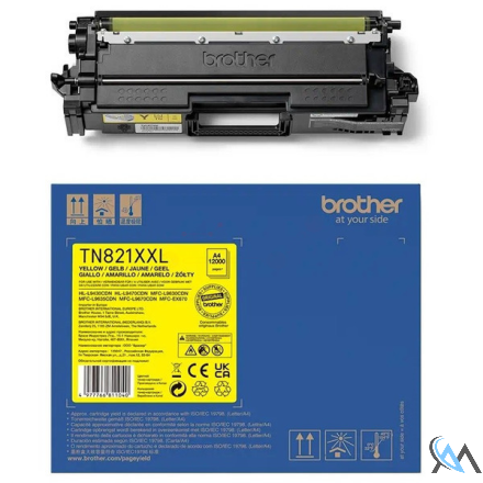 Original Brother TN-821XXLY Toner-Kit gelb High-Capacity, 12.000 Seiten ISO/IEC 19752