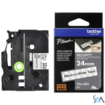 Original Brother TZE-SE5 DirectLabel schwarz auf weiss Laminat 24mm x 8m