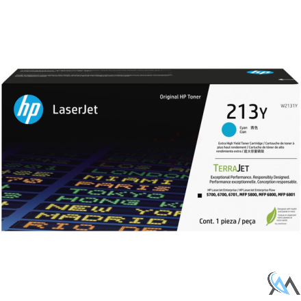 Original HP W2131Y/213Y Tonerkartusche cyan extra High-Capacity, 12.000 Seiten ISO/IEC 19798