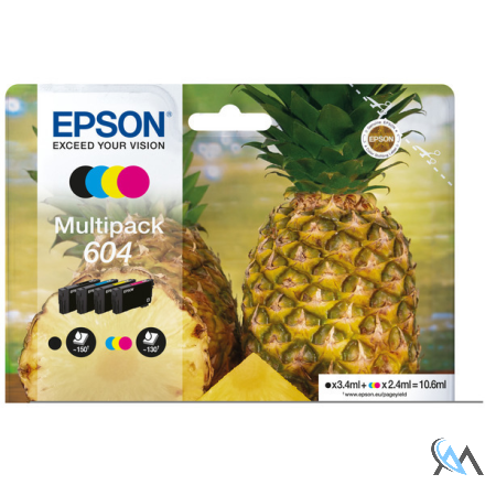 Original Epson C13T10G64010/604 Tintenpatrone MultiPack Bk,C,M,Y 150pg + 3x130pg VE=4