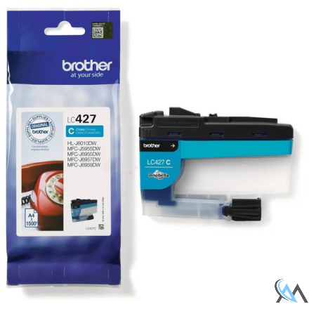 Original Brother LC-427C Tintenpatrone cyan, 1.500 Seiten ISO/IEC 24711