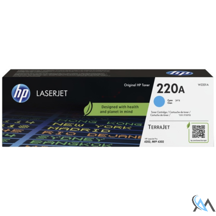 Original HP W2201A/220A Tonerkartusche cyan, 1.800 Seiten ISO/IEC 19798