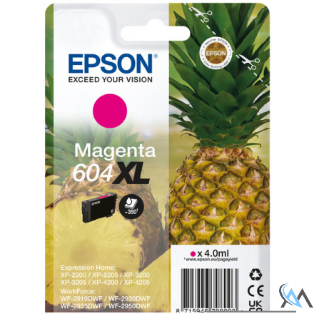 Original Epson C13T10H34010/604XL Tintenpatrone magenta High-Capacity, 350 Seiten 4ml