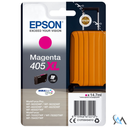 Original Epson C13T05H34010/405XL Tintenpatrone magenta High-Capacity, 1.100 Seiten 14.7ml