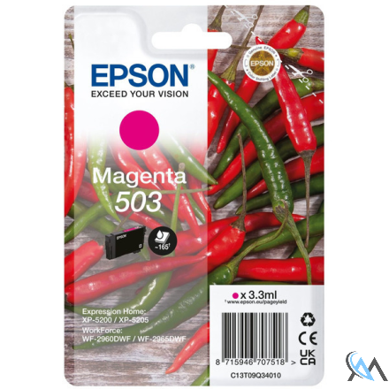 Original Epson C13T09Q34010/503 Tintenpatrone magenta, 165 Seiten 3,3ml