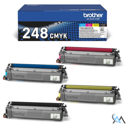 Original Brother TN-248CMYK Toner MultiPack Bk,C,M,Y, 4x1.000 Seiten ISO/IEC 19752 VE=4