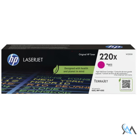 Original HP W2203X/220X Tonerkartusche magenta High-Capacity, 5.500 Seiten ISO/IEC 19798