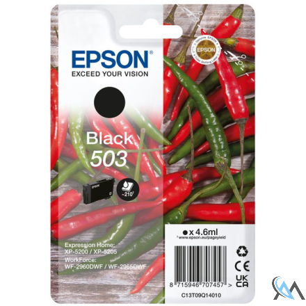 Original Epson C13T09Q14010/503 Tintenpatrone schwarz, 210 Seiten 4,6ml