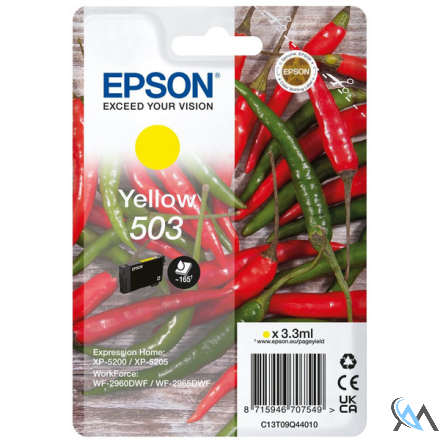 Original Epson C13T09Q44010/503 Tintenpatrone gelb, 165 Seiten 3,3ml