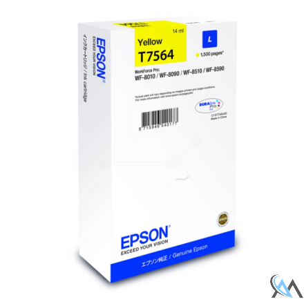 Original Epson C13T75644N/T7564 Tintenpatrone gelb, 1.500 Seiten 14ml