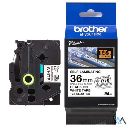 Original Brother TZE-SL261 DirectLabel schwarz auf weiss selbstlaminierend 36mm x 8m