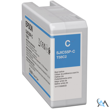 Original Epson C13T58C240/SJI-C-55-C Tintenpatrone cyan 80ml