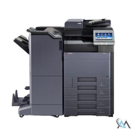 Triumph Adler UTAX 2506ci Kopierer refurbished auf PF-7100 (2x500-Blatt A3) mit DP-7120 mit Finisher DF-7110 Booklet Tacker mit 48.089 Seiten gedruckt Toner B:55% C:20% M:25% Y:85% Baugleich Kyocera Taskalfa 2552ci