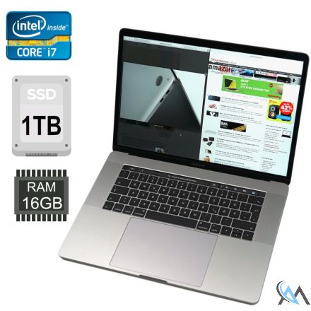 Apple MacBook Pro 14,3 A1707 15,4" i7-7820HQ TouchBar 16GB 1TB SSD Space Grau
