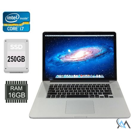 Apple MacBook Pro A1398 15´ Mid 2015 11,4 i7-4770HQ 2,2 GHz 251GB 16GB