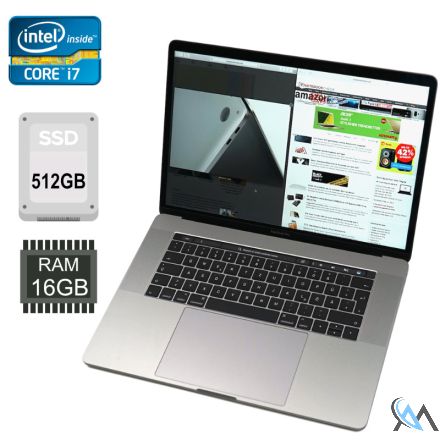 Apple MacBook Pro 14,3 A1707 15,4" i7-7700HQ Touchbar 16GB 512GB SSD Space Grau