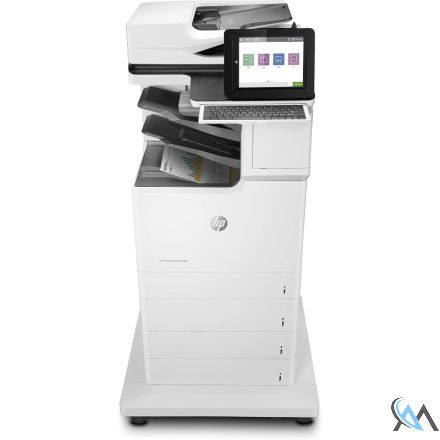 HP Color LaserJet Enterprise Flow MFP M681z Multifunktionsdrucker refurbished J8A13A DIN A4 Farb MFP mit Dual Scan auf Zusatzpapierfach auf Rollen 3x 500 x A4 mit gebrauchtem Tonersatz 