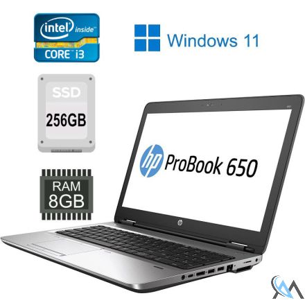 HP ProBook 650 G2 i3-6100U CPU 2.30GHz 8GB RAM 256GB SSD Win11Pro Refurbished C
