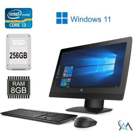 HP ProOne 600 G3 22" All In One PC Intel Core i3 FullHD 8 GB 256 SSD DVD NEW OB