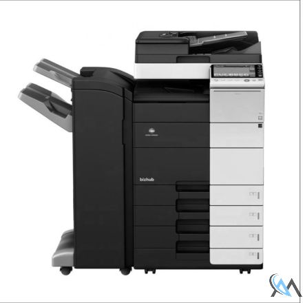 Konica Minolta bizhub 368 S/W Kopierer refurbished auf Papierfach PC-210 2x500 Blatt mit Finisher FS-534 mit gebrauchtem Toner 