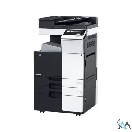 Konica Minolta bizhub C224e Farbkopierer refurbished auf Unterschrank DK510 ADF DF624 mit Faxkarte FK511 mit gebrauchtem Tonersatz und Trommelsatz