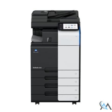 Konica Minolta bizhub C300i Farbkopierer refurbished auf Papierfach PC-216 mit ADF DF-632 mit internem Finisher FS-533 mit 178.094 Seiten gedruckt  Toner B: 71% C: 80% M: 100% Y:8% 