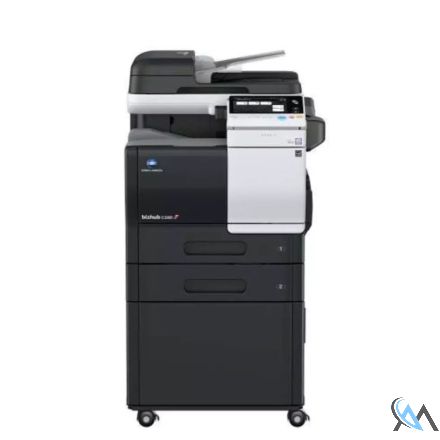 Konica Minolta bizhub C3351 DIN A4 MFP Farb-Multifunktionsgerät refurbished mit 10-Key Tastatur KP-101auf Papierfach mit Rollwagen mit 30.538 gedruckten Seiten mit gebrauchtem Tonersatz B;C;M;Y: 95% Trommel B: 42% C;M;Y: 71% Wartungskit 45%