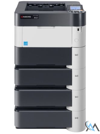 Kyocera Ecosys P3050dn DIN A4 S/W Laserdrucker refurbished mit 3x Zusatzpapierfach PF-320 mit unter 26.000 gedruckten Seiten mit gebrauchtem Toner 