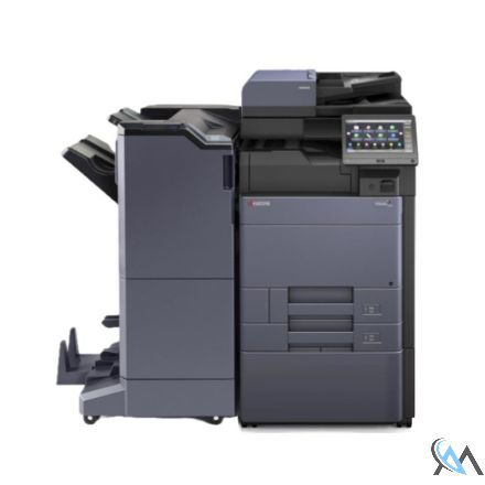 Kyocera TASKalfa 3253ci Kopierer refurbished auf Rollwagen mit ADF Einheit DP-7120 mit Finisher DF-7110 Booklet Tacker Locher mit 248.521 Seiten gedruckt Toner B: 70% C: 75% M: 70% Y: 70%
