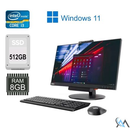 Lenovo Home Office TIO 24 G3 23.8" + M710Q Tiny i3-7100T 8 RAM 512 SSD AIO WiFi