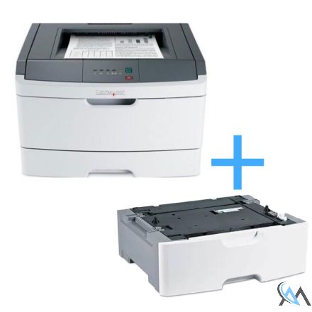 Lexmark E260dn Laserdrucker refurbished mit Zusatzpapierfach 34S0550