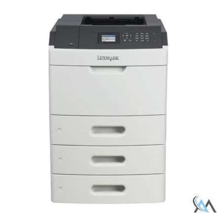 Lexmark MS810DN Laserdrucker refurbished S/W 40G0130 mit 2x Zusatzpapierfach 40G0802 550 Blatt mit 89.442 gedruckten Seiten mit gebrauchtem Toner 35% Trommel 55% Wartungskit 55% 