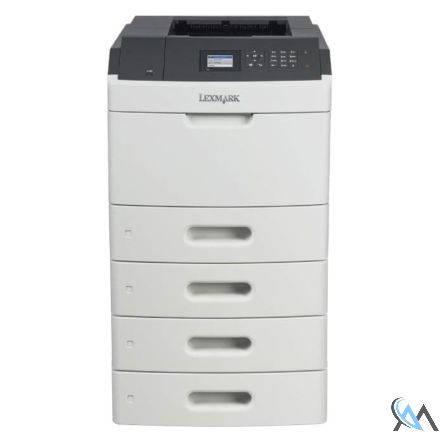 Lexmark MS810DN Laserdrucker refurbished S/W 40G0130 mit 3x Zusatzpapierfach 40G0802 550 Blatt mit Marknet WLAN Karte N8350 mit 89.139 gedruckten Seiten mit gebrauchtem Toner 65% Trommel 75% Wartungskit 55%