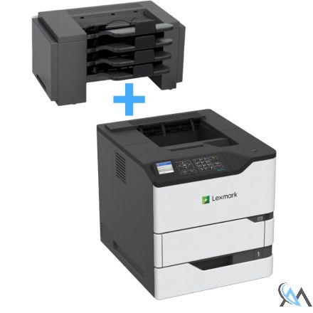 Lexmark MS825dn mit 78.338 Seiten gedruckt Toner B: 50%  Trommel Defekt*  WK: 65%  mit 50G0852 4 Bin Mailbox