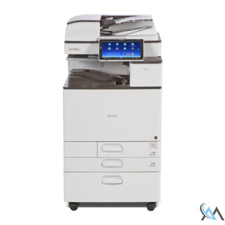 Ricoh Aficio MP C2004EX Farbkopierer refurbished auf Unterschrank mit ADF D779 mit gebrauchtem Tonersatz