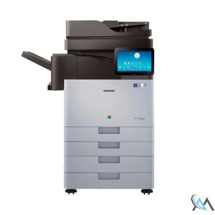 Samsung MultiXpress X7500GX DIN A3 Farbkopierer refurbished mit ADF Dualscan auf Papierfach A3 SL-PFP501D 2 x 520 Blatt mit intern Finisher SL-FIN502L 