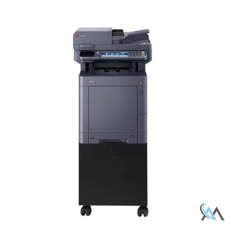 KYOCERA TASKalfa 351ci Multifunktionsgerät refurbished DIN A4 Farb MFP mit Unterschrank auf Rollen CB-5100H mit gebrauchtem Tonersatz