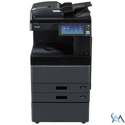 Toshiba E-Studio 2508AC Kopierer refurbished mit ADF MR 3031 auf Unterschrank MY1048B mit gebrauchtem Toner defekter Fuser